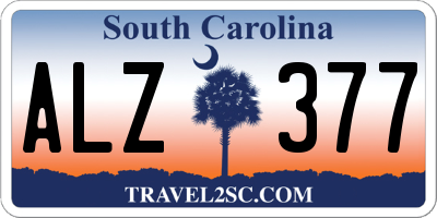 SC license plate ALZ377