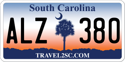 SC license plate ALZ380