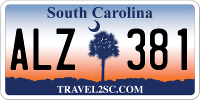 SC license plate ALZ381