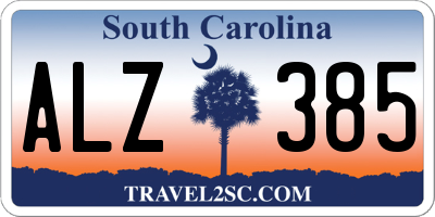 SC license plate ALZ385