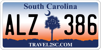 SC license plate ALZ386