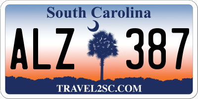 SC license plate ALZ387
