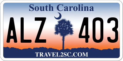 SC license plate ALZ403