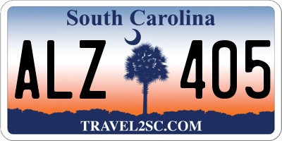 SC license plate ALZ405