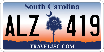 SC license plate ALZ419