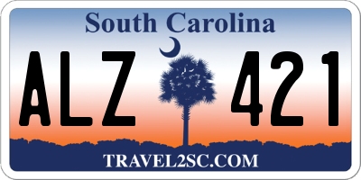 SC license plate ALZ421