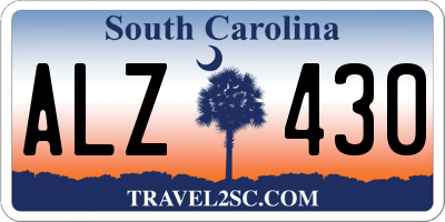 SC license plate ALZ430