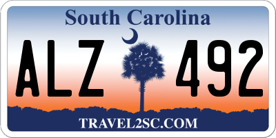 SC license plate ALZ492