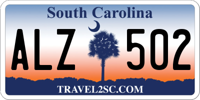 SC license plate ALZ502