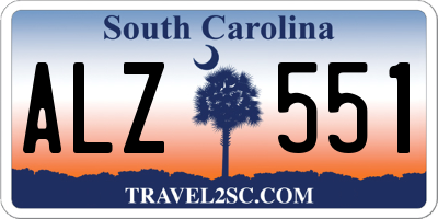 SC license plate ALZ551