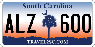 SC license plate ALZ600