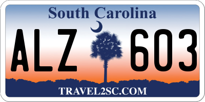 SC license plate ALZ603