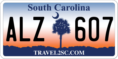 SC license plate ALZ607