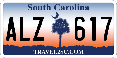 SC license plate ALZ617
