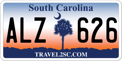 SC license plate ALZ626