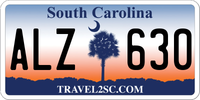 SC license plate ALZ630