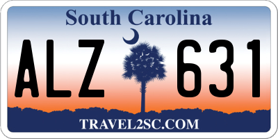 SC license plate ALZ631