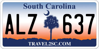 SC license plate ALZ637