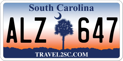 SC license plate ALZ647