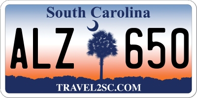 SC license plate ALZ650