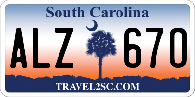 SC license plate ALZ670