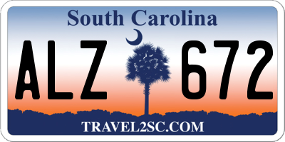 SC license plate ALZ672