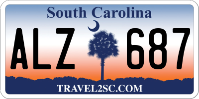 SC license plate ALZ687