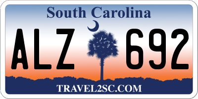 SC license plate ALZ692