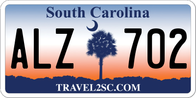 SC license plate ALZ702