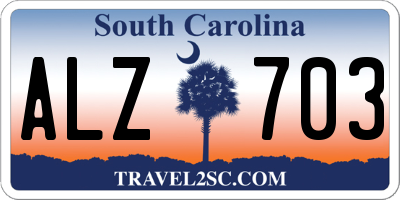 SC license plate ALZ703