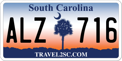 SC license plate ALZ716