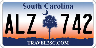 SC license plate ALZ742