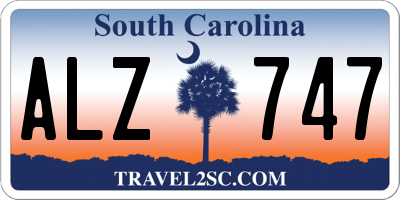 SC license plate ALZ747