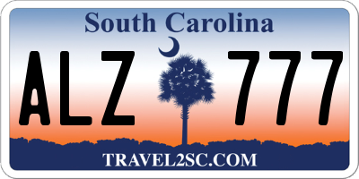 SC license plate ALZ777