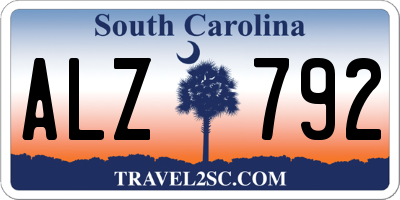 SC license plate ALZ792