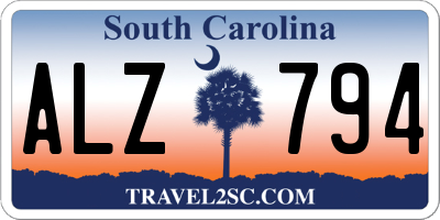 SC license plate ALZ794