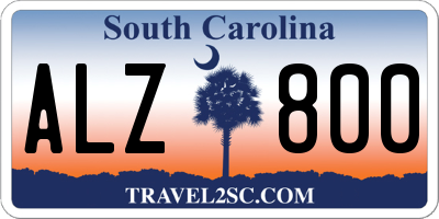 SC license plate ALZ800