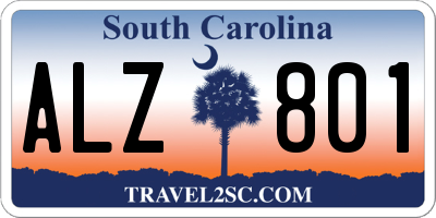SC license plate ALZ801