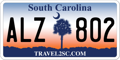 SC license plate ALZ802
