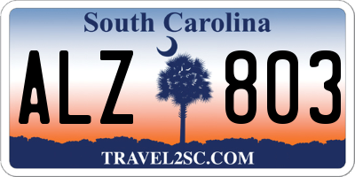 SC license plate ALZ803