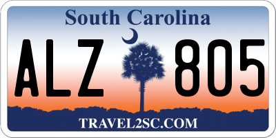 SC license plate ALZ805