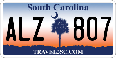 SC license plate ALZ807