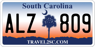 SC license plate ALZ809