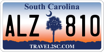 SC license plate ALZ810
