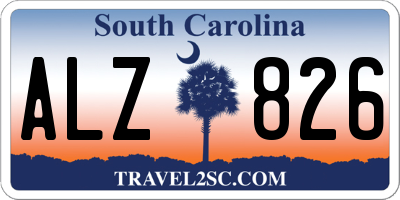 SC license plate ALZ826