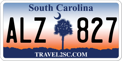 SC license plate ALZ827