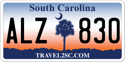 SC license plate ALZ830