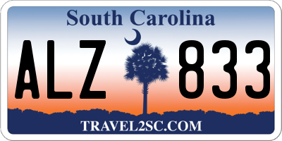 SC license plate ALZ833