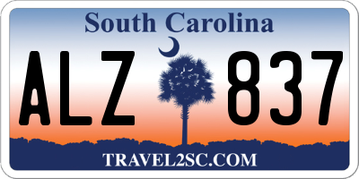 SC license plate ALZ837