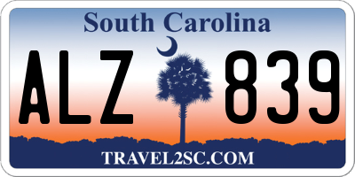 SC license plate ALZ839